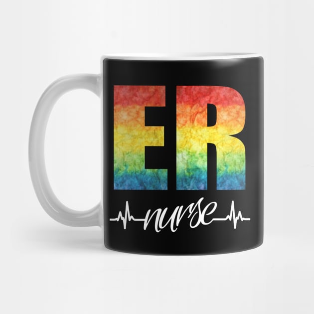 ER Nurse Heartbeat Rainbow by Duds4Fun